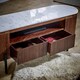 image 3 of Miel Mango Wood Tv Cabinet With Marble Top and Metal Legs Brown