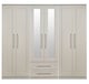 image 10 of Ripon Tall 6 Door 2 Drawer Twin Mirror Wardrobe in Kashmir Ash (Ready Assembled) | Cream | Kashmir Ash