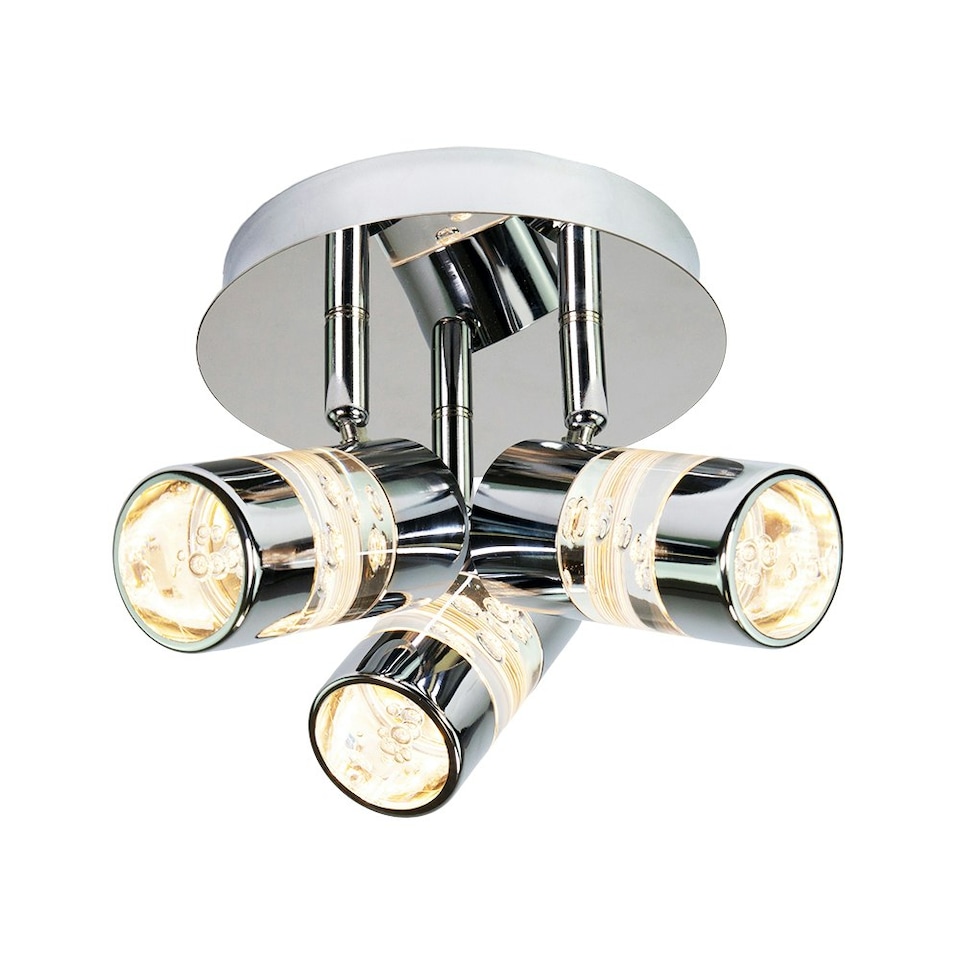 image 1 of Chrome Bathroom Spot Light with LED Bubble Acrylic Heads
