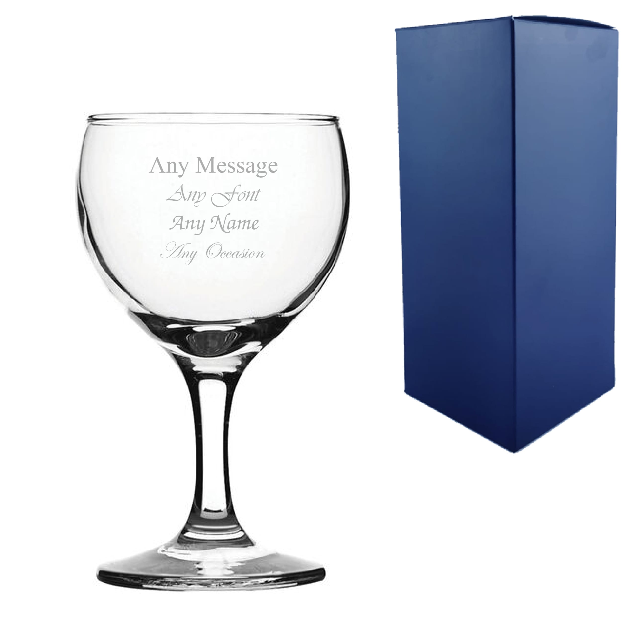 Uniqueful Personalised Engraved 6.66oz 196ml Paris Modern Wine Glass Any Message in Clear