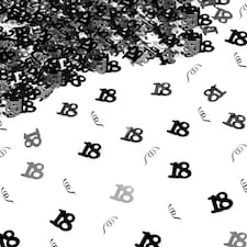 1 Pk 18th Confetti Black & Silver 14g
