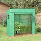 image 2 of Walk-in Garden Green House with Large Roll-up Door and 2 Mesh Windows, Green