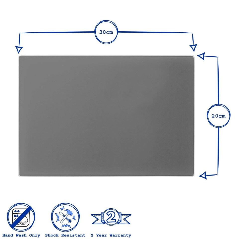 image 1 of Harbour Housewares 6pc Glass Placemats - White - 30 x 20cm - Sleek, Heatproof Table Mats White