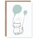image 1 of Cute Cat Lover Illustration with Balloons Her Birthday Card
