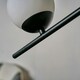 image 1 of ValueLights Modern 2 Way Hanging Bar Matte Black And Glass Globe Shade Ceiling Light Fitting