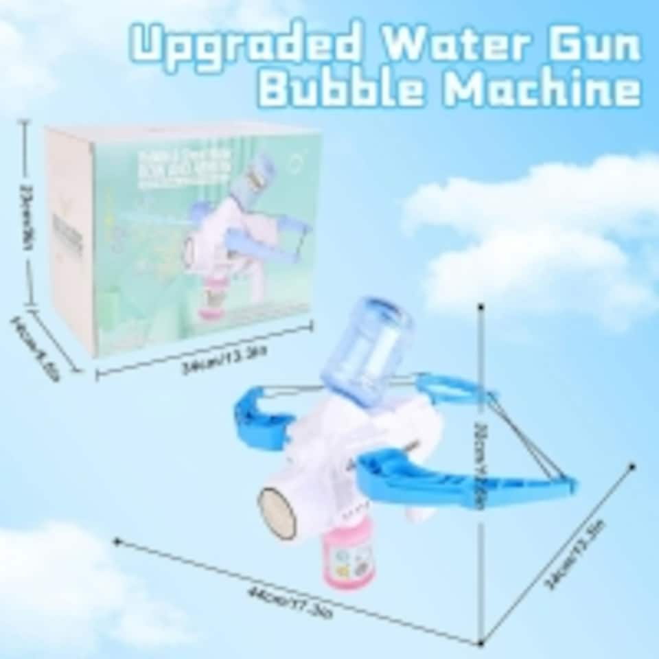 image 1 of 3-in-1 Bubble Gun Water Blaster Bow and Arrow Toy – Summer Outdoor Gift for Kids with Lights & Leak-Proof Design (Blue)