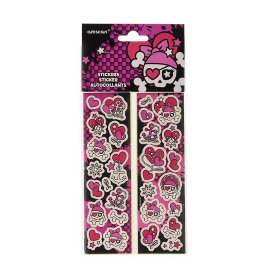 Amscan Pirate Stickers Set - Pink/White - One Size