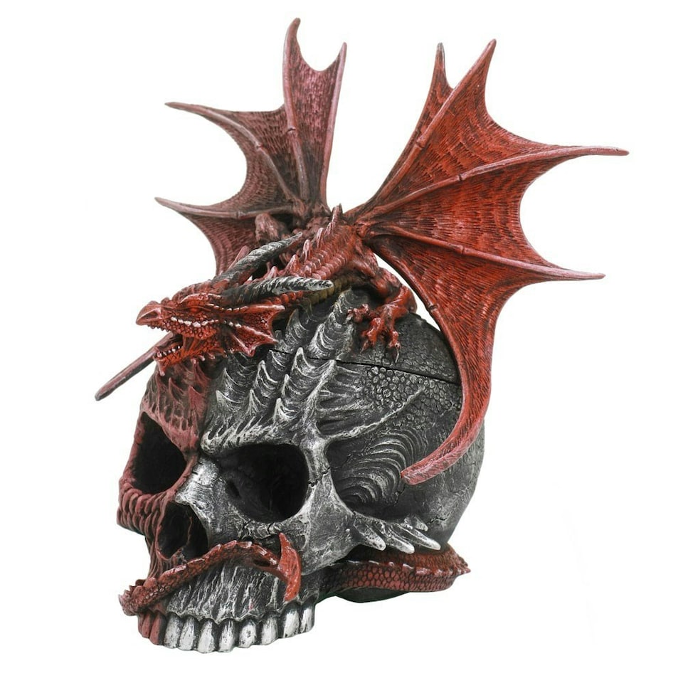 image 1 of Spiral Direct Serpent Infection Skull Ornament - Black/Red - One Size