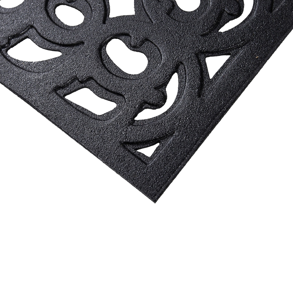 image 1 of Victorian Style Rubber Step Mat - Black