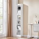 image 2 of Yaheetech 7-layer Narrow Bookshelf with Top Open Compartment | White | One Size