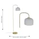 image 9 of Victoria - Satin Brass Floor Lamp with Frosted Glass Shade | Bronze | White | Small | 1