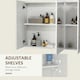 image 5 of kleankin Wall Mounted Bathroom Storage Cupboard with Light, Mirror and Shelf