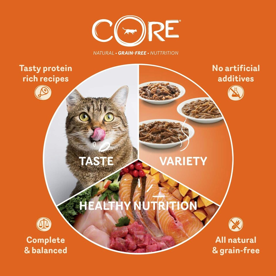 image 1 of Wellness CORE Cat Wet Adult Tender Cuts Turkey Selection Multipack 6 x 85g