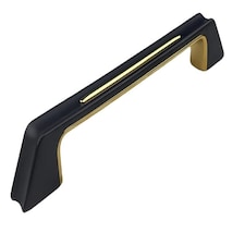 Golden Grace Kappa Unique Design Premium Cabinet Cupboard Pull Handles in Black & Gold Finish - 160mm | Black