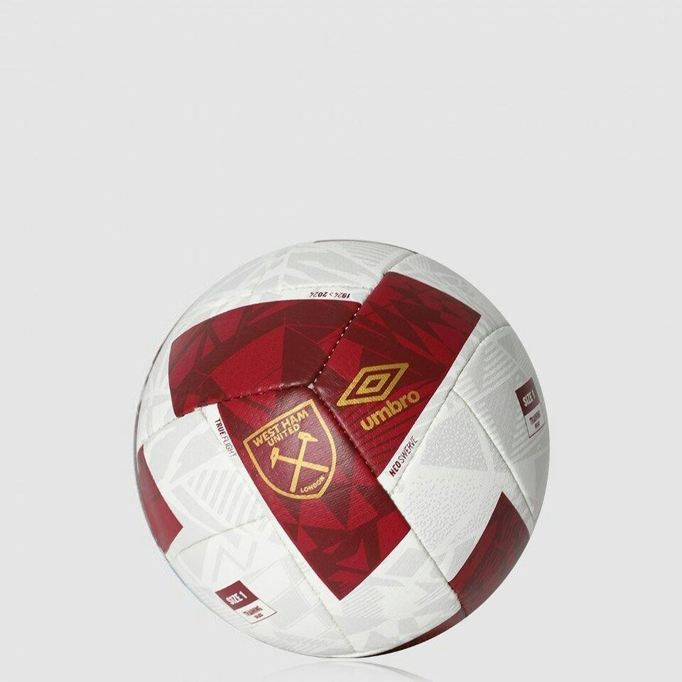 Umbro 24/25 Neo Swerve West Ham United FC Football - White/Gold/New Claret - 5