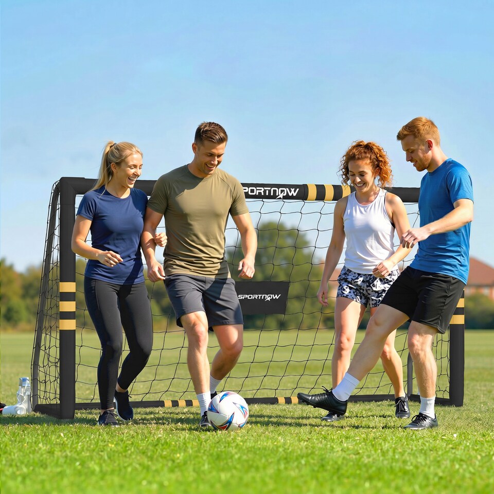 image 1 of SPORTNOW Football Goal, 6 x 4ft Portable Football Net with EPE Foam Padding