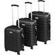 image 1 of Suitcase Set - 3 hard-shell suitcases with telescopic handle, removable wheels | Black | black | 1