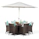 image 2 of Savannah Round 6 Seater Rattan Patio Dining Set | Brown | Brown