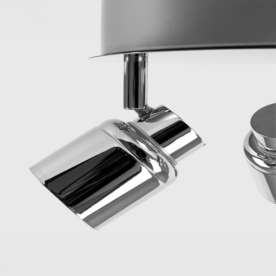 image 1 of ValueLights Benton Chrome IP44 Round Adjustable Ceiling Light | Chrome