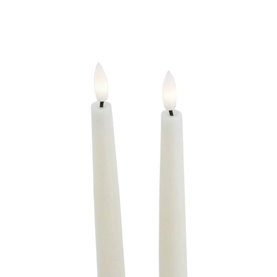 image 1 of Luxe Collection LED Dinner Candles (Set of 2) - Wax - L2 x W2 x H25 cm - Taupe Brown | Brown