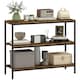 image 1 of HOMCOM Industrial Console Table with 3-Tier Storage Shelves Rustic Brown | Brown