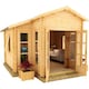 image 1 of 14ft x 14ft (4.26m x 4.26m) Elvis 44mm Wooden Log Cabin (19mm Tongue and Groove Floor and Roof) (14 x 14) (14x14)