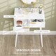 image 4 of HOMCOM Modern Dressing Table with Round Mirror, Makeup Vanity Table with 2 Drawers for Bedroom, Living Room, 60 x 40 x 123 cm, White | White | White