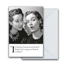 Funny Birthday Card For Her, Rude Birthday Card Female Funny "I Can't Imagine Your Husband as a Blonde!"…, Black & White