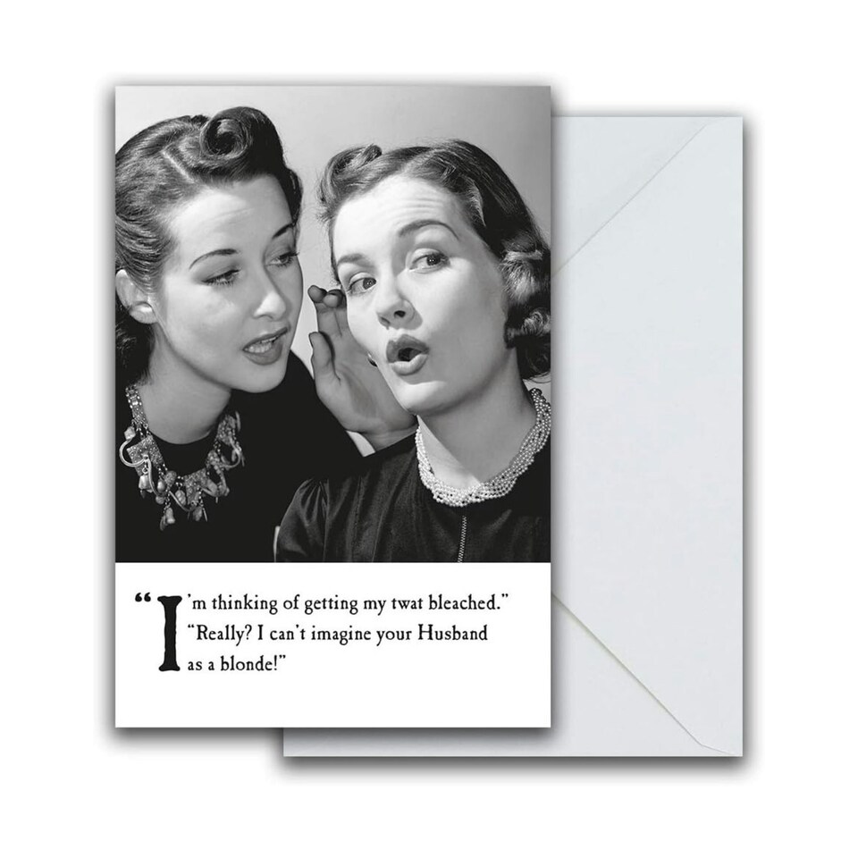 Funny Birthday Card For Her, Rude Birthday Card Female Funny "I Can't Imagine Your Husband as a Blonde!"…, Black & White