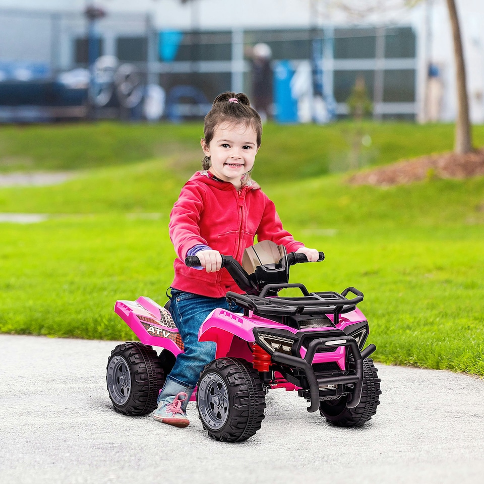 image 1 of HOMCOM 6V Kids Electric Ride on Car Toddler Quad Bike ATV for 18-36 month Pink