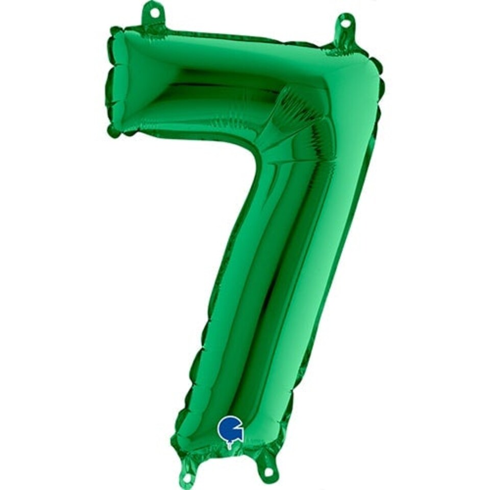 Number 7 Green Air Fill Foil Balloon 35cm / 14 in