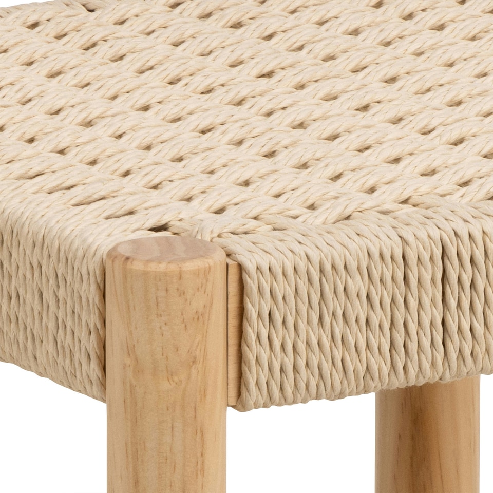 image 1 of Alvin Weaved Stool in Off White