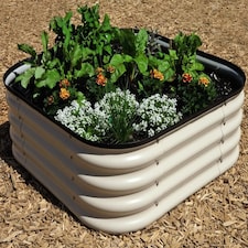Original Veggie Bed Merino White Vegetable Steel Raised Planter x1 | White
