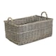 image 5 of Medium Shallow Antique Wash Storage Basket | Brown | Brown