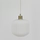image 6 of Bento - White Ribbed Glass with Satin Brass Pendant Fitting | Gold | White | 1