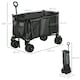 image 5 of Outsunny Folding Wagon Garten Cart Collapsible Camping Trolley on Wheels, Grey