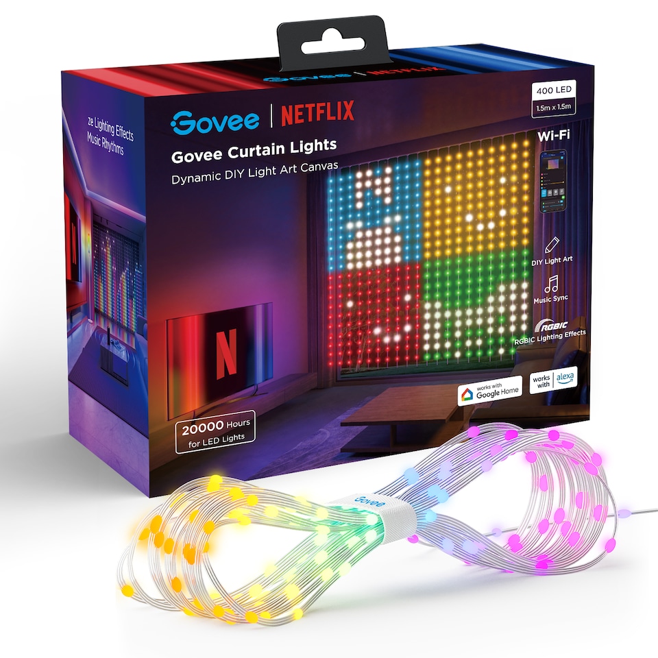 image 1 of Govee WIFI & Bluetooth Curtain Light(Netflix Co-branding version)