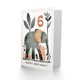 image 2 of Elephant Safari Nature Animal Cartoon Cute 6th 6 Year Old Child Kids Birthday Card