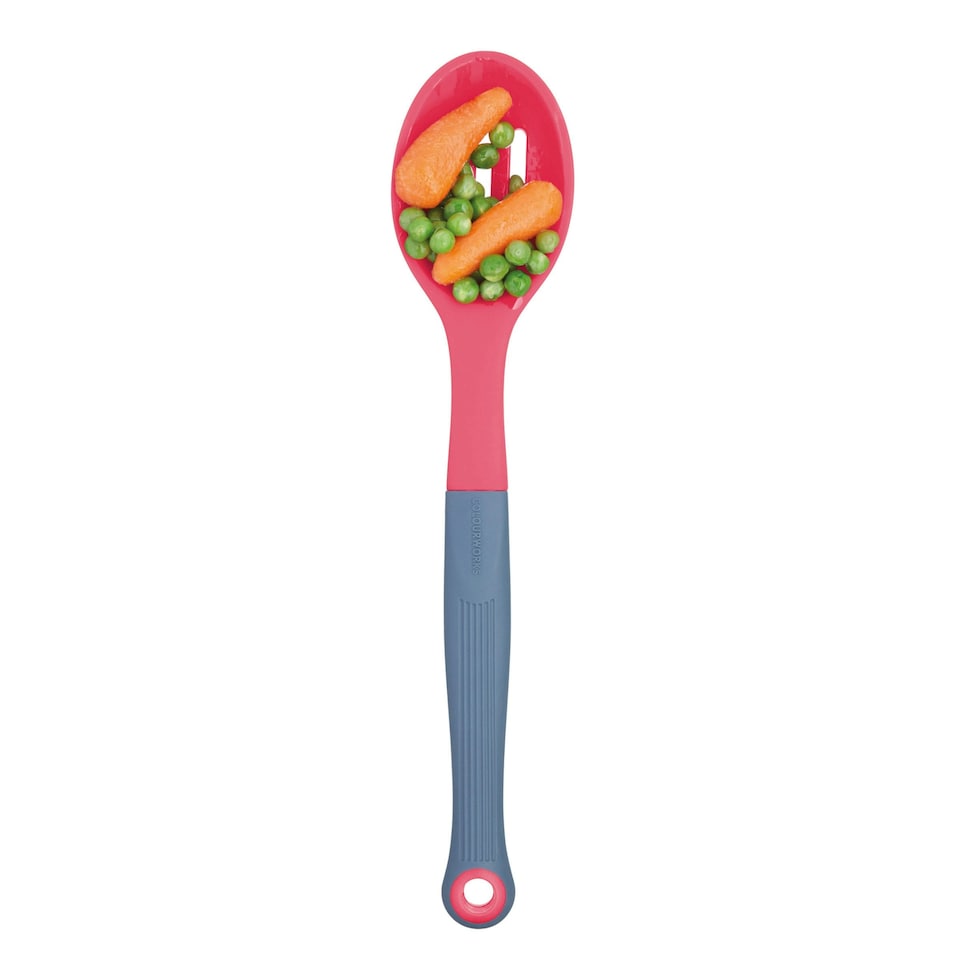image 1 of Colourworks Slotted Serving Spoon Pink