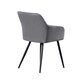 image 4 of Set of 2 Camden Modern Velvet Dining Chairs with Armrests, Quilted Design & Black Metal Legs | Grey | Dark Grey