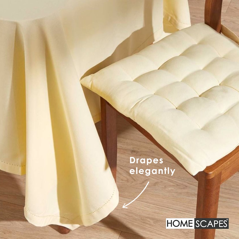 image 1 of Homescapes Cream Tablecloth - 178 x 300 cm | Cream | 178cm x 300cm (70" x 120")