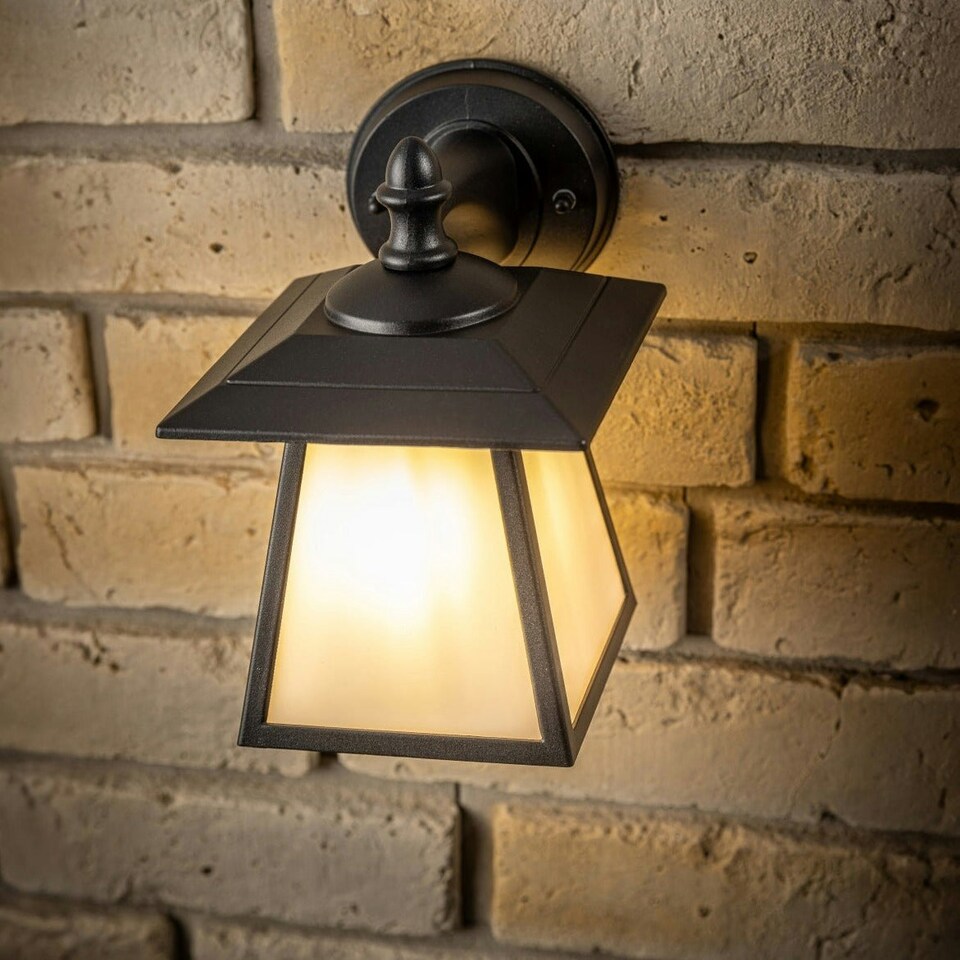 image 1 of CGC CELINE Black Outdoor Wall Light Vintage Opal Diffuser E27 Standard Screw IP44 Black