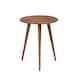 image 1 of Judy Round Solid Mango Wood Side Table with Tripod Legs for Bedroom