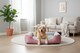 image 2 of Plush Waterproof Sofa Dog Cat Bed Basket Soft Fleece Pet Bed 6 Sizes | Pink | S