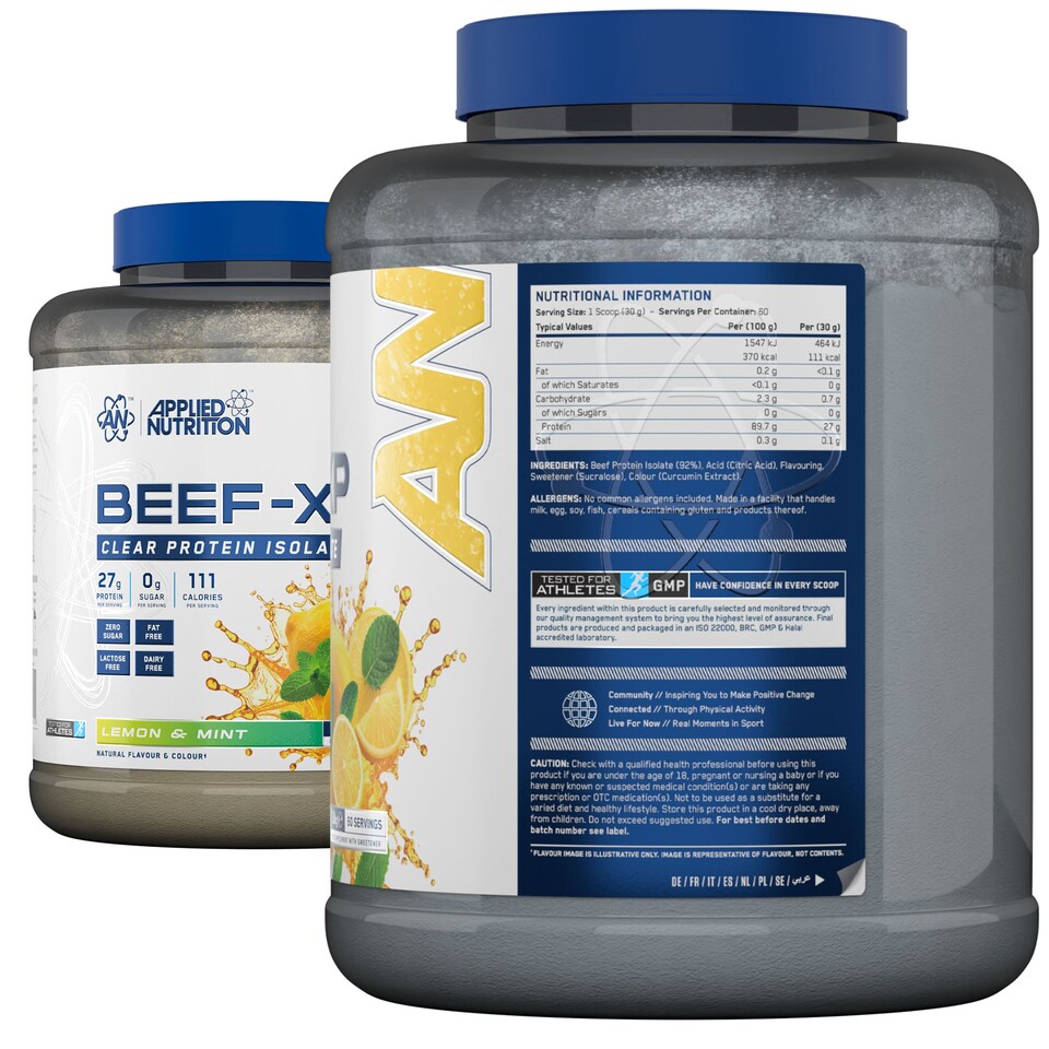 image 1 of Applied Nutrition Beef-XP Clear Protein Isolate Powder - Lemon & Mint - 60 Servings