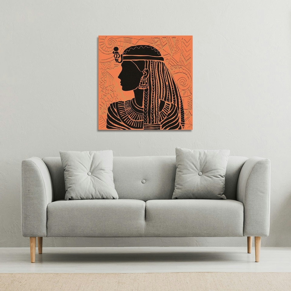 image 1 of Egyptian Women on Orange (Canvas Print) 46 x 46 x 4cm
