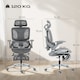 image 5 of HOMCOM Ergonomic Office Chair, High Back Mesh Desk Chair with Reclining Separated Backrest, Lumbar Support, 4D Flip-up Armrests, Adjustable Headrest, Tilt Function, Footrest for Home Office, Grey | Grey