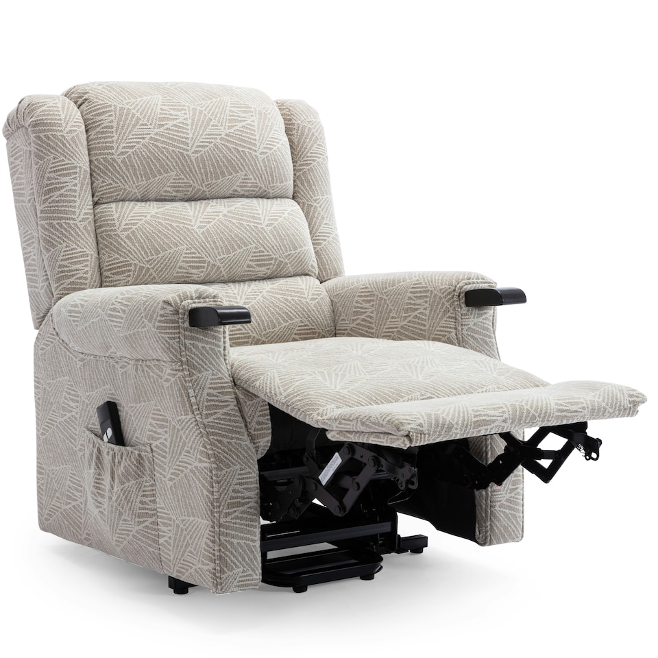 image 1 of Ashfield Electric Fabric Single Motor Rise Recliner Mobility Chair (Cream)