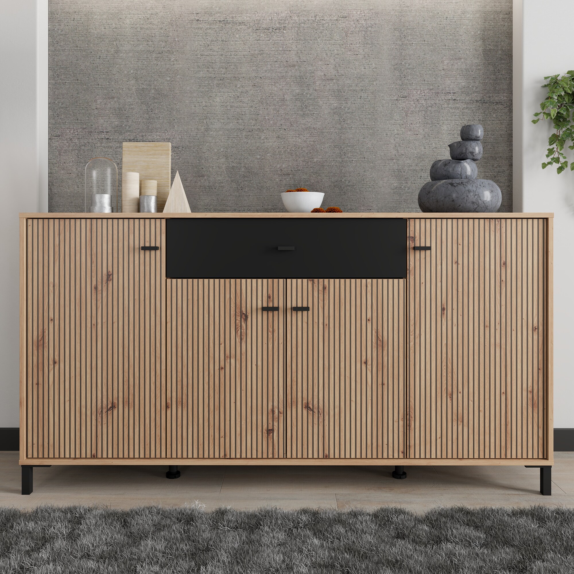 AVIGNON Cabinet, Artisan Oak,170 x 40 x 90cm (WxDxH)
