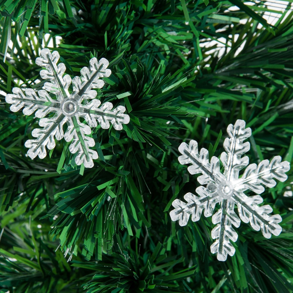 image 1 of HOMCOM 4FT Green Fiber Optic Full Lights Christmas Tree Multi LED Stars